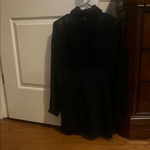 Stylish Black Sheer Sleeve Dress